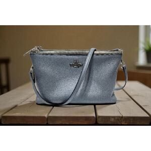 Coach Lyla Crossbody Bag Light Blue Pebble Leather Double Zip F38273 Purse